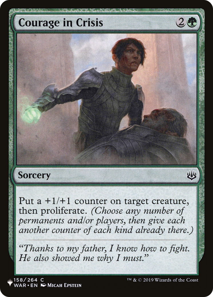 Courage in Crisis (WAR-158) - The List