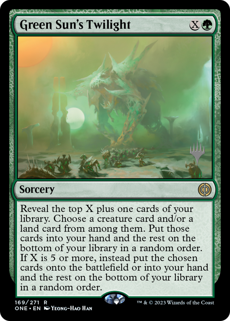 Green Sun's Twilight (169p) Foil - Phyrexia: All Will Be One Promos