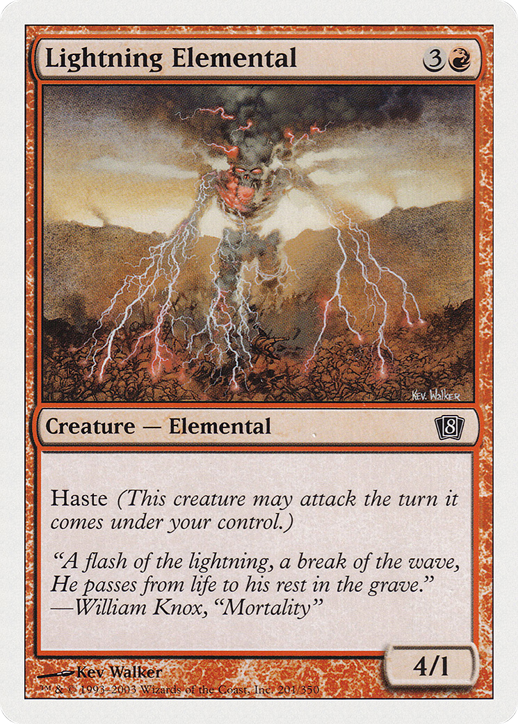 Lightning Elemental (201) Foil - Eighth Edition