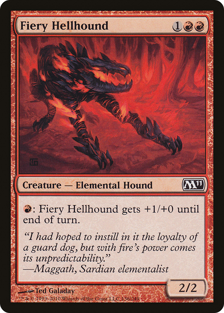 Fiery Hellhound (136) Foil - Magic 2011