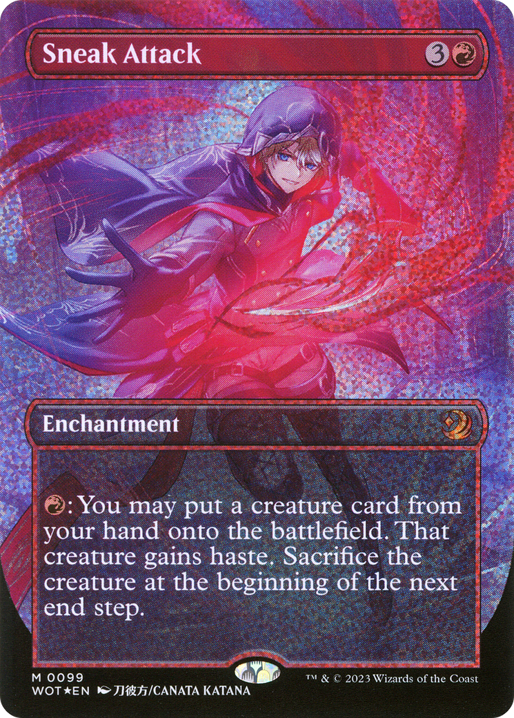 Sneak Attack (Anime Borderless) (Confetti Foil) (099) Foil - Wilds of Eldraine: Enchanting Tales