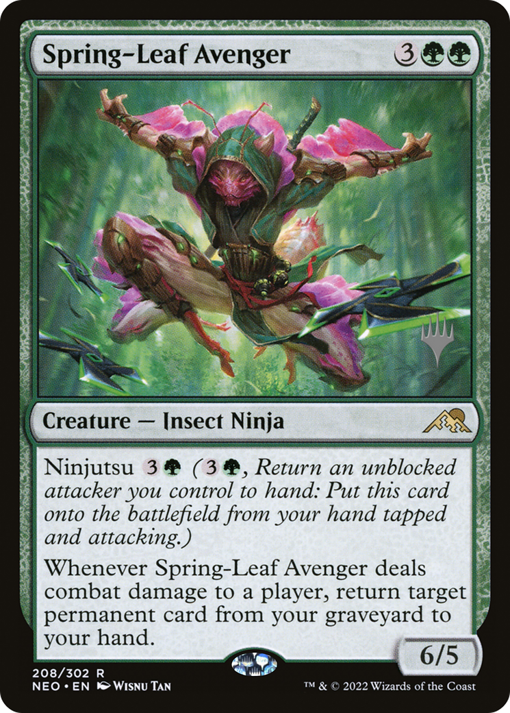 Spring-Leaf Avenger (208) Foil - Kamigawa: Neon Dynasty Promos