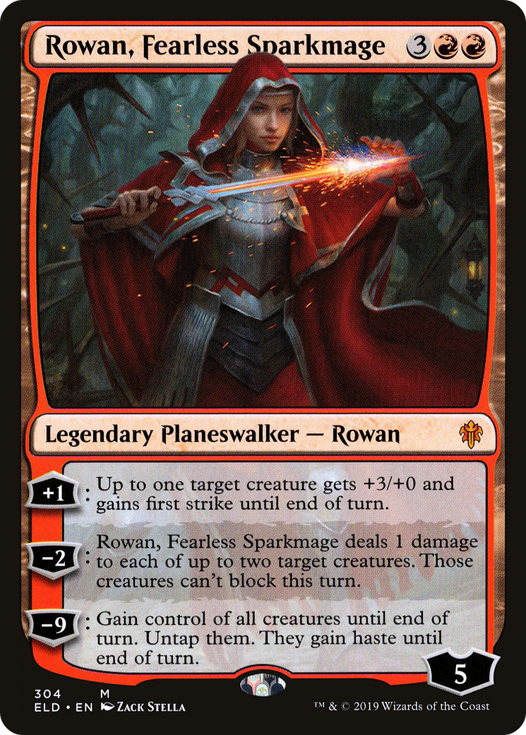 Rowan, Fearless Sparkmage (304) Foil - Throne of Eldraine