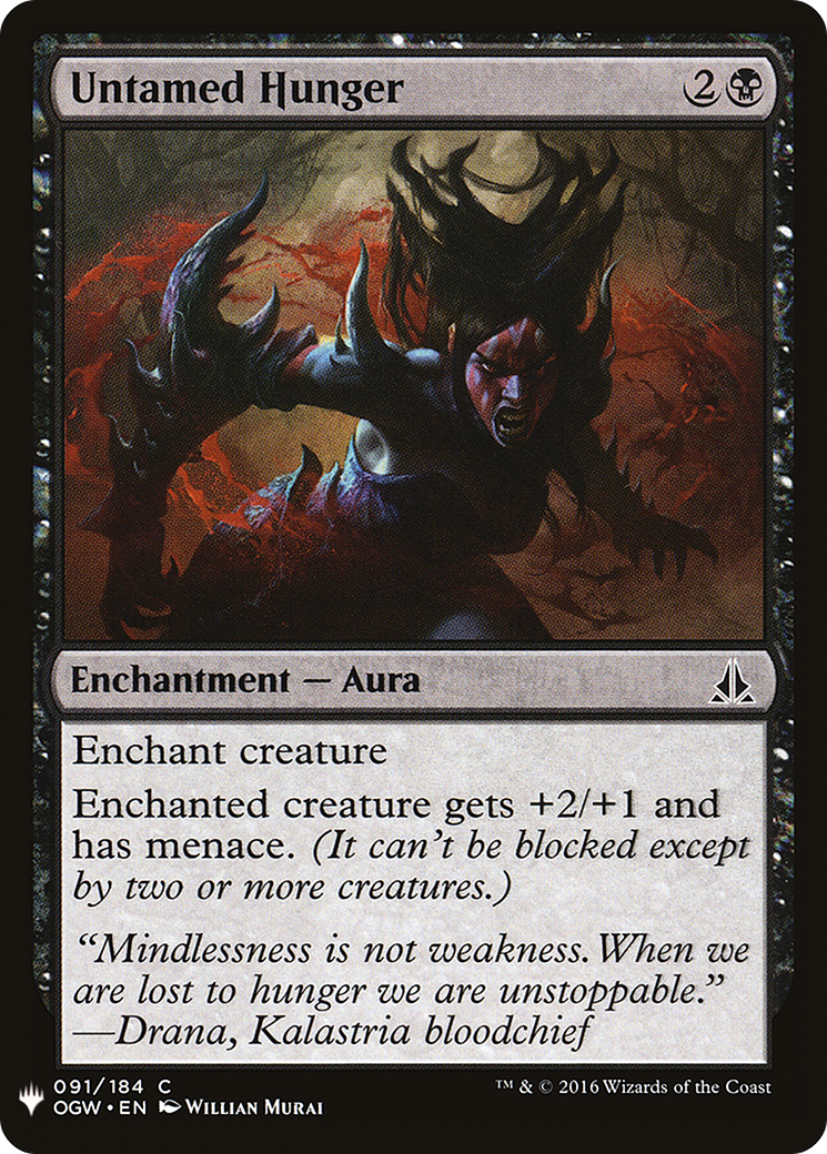 Untamed Hunger (OGW-91) - The List