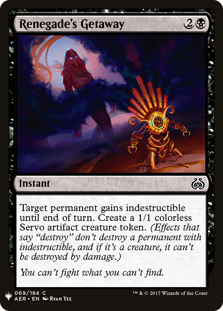 Renegade's Getaway (AER-69) - The List