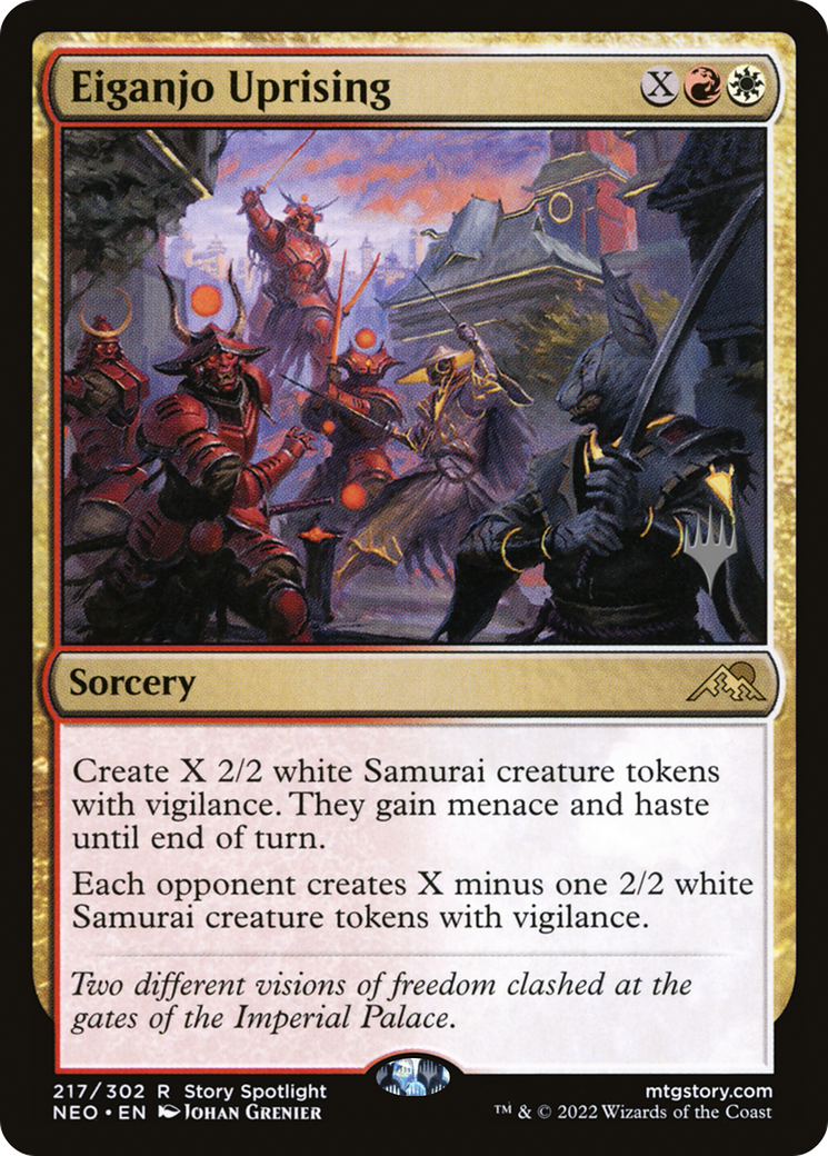Eiganjo Uprising (217p) Foil - Kamigawa: Neon Dynasty Promos