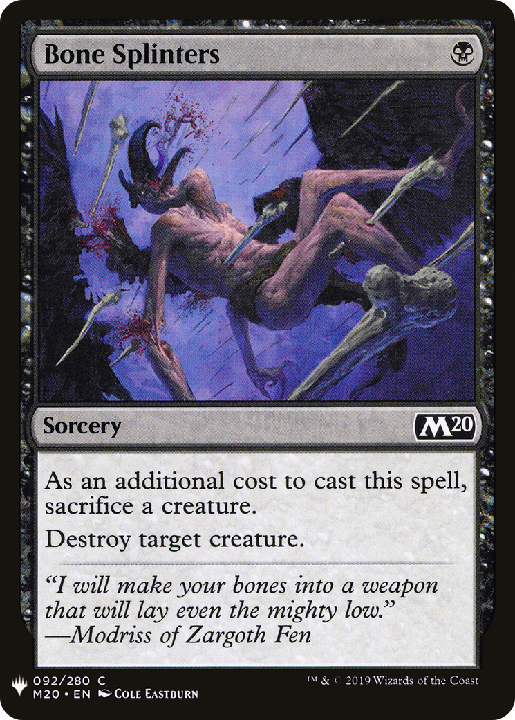 Bone Splinters (M20-92) - The List