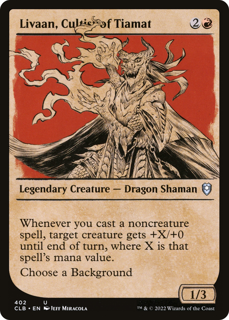 Livaan, Cultist of Tiamat (Showcase) (402) Foil - Commander Legends: Battle for Baldur's Gate