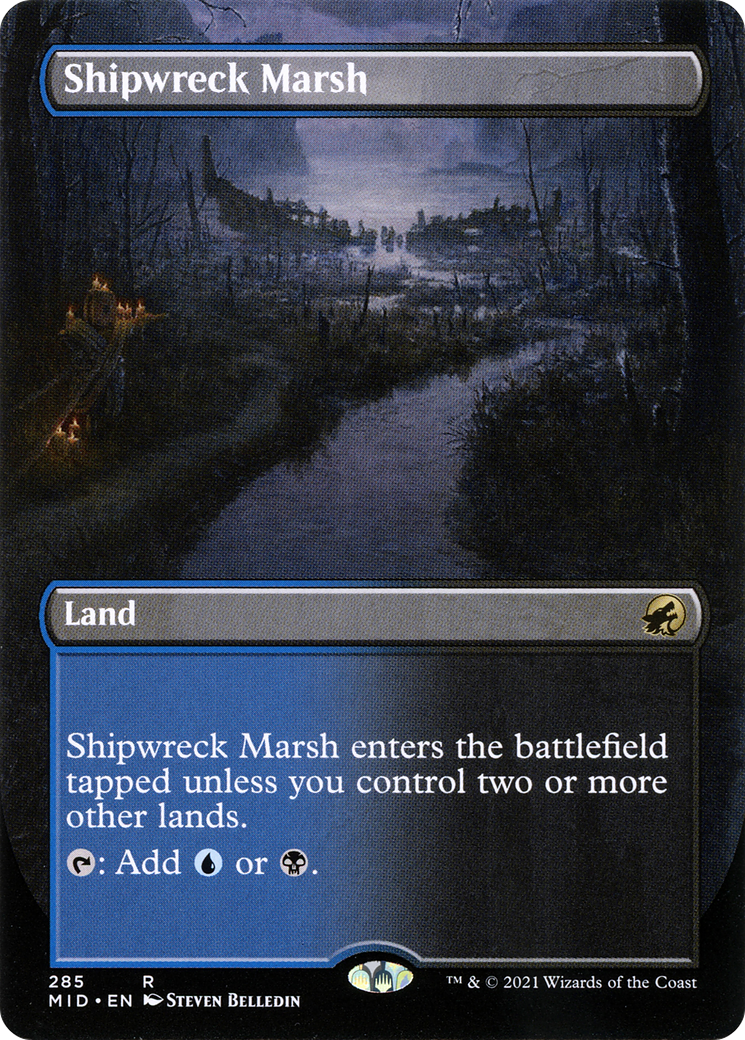 Shipwreck Marsh (Borderless) (285) Foil - Innistrad: Midnight Hunt