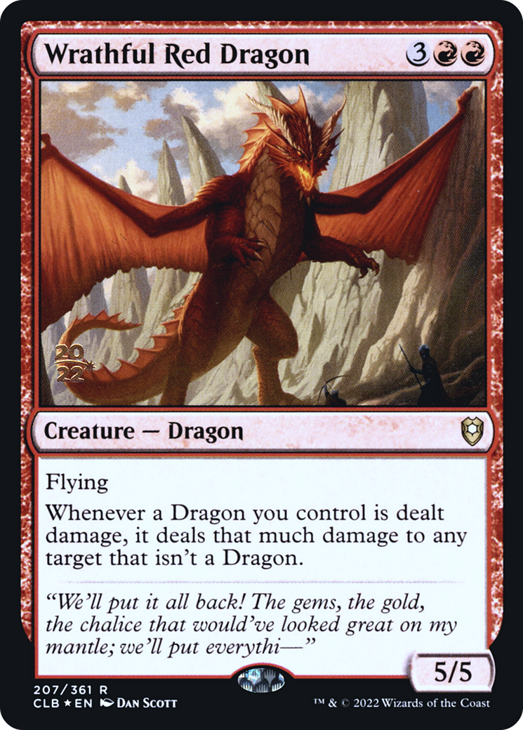 Wrathful Red Dragon (207) Foil - Battle for Baldur's Gate Promos