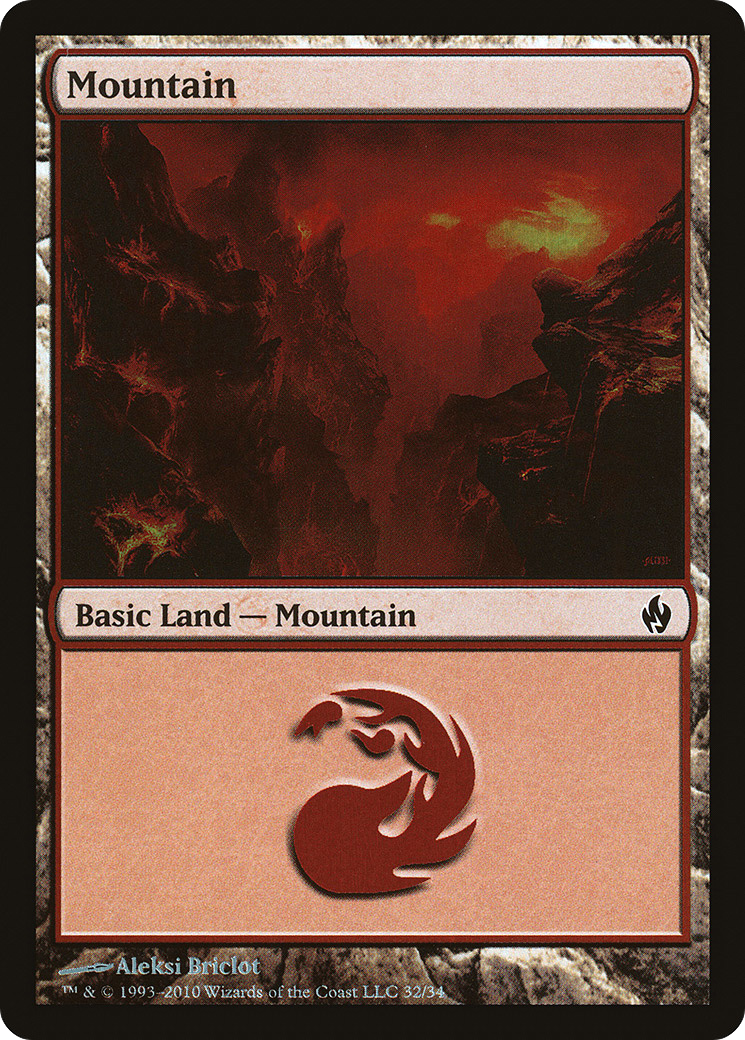 Mountain (032) Foil - Premium Deck Series: Fire and Lightning