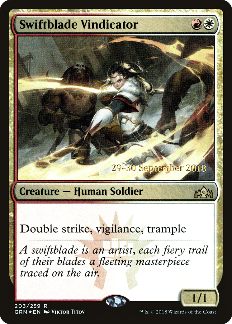 Swiftblade Vindicator (203s) Foil - Guilds of Ravnica Promos