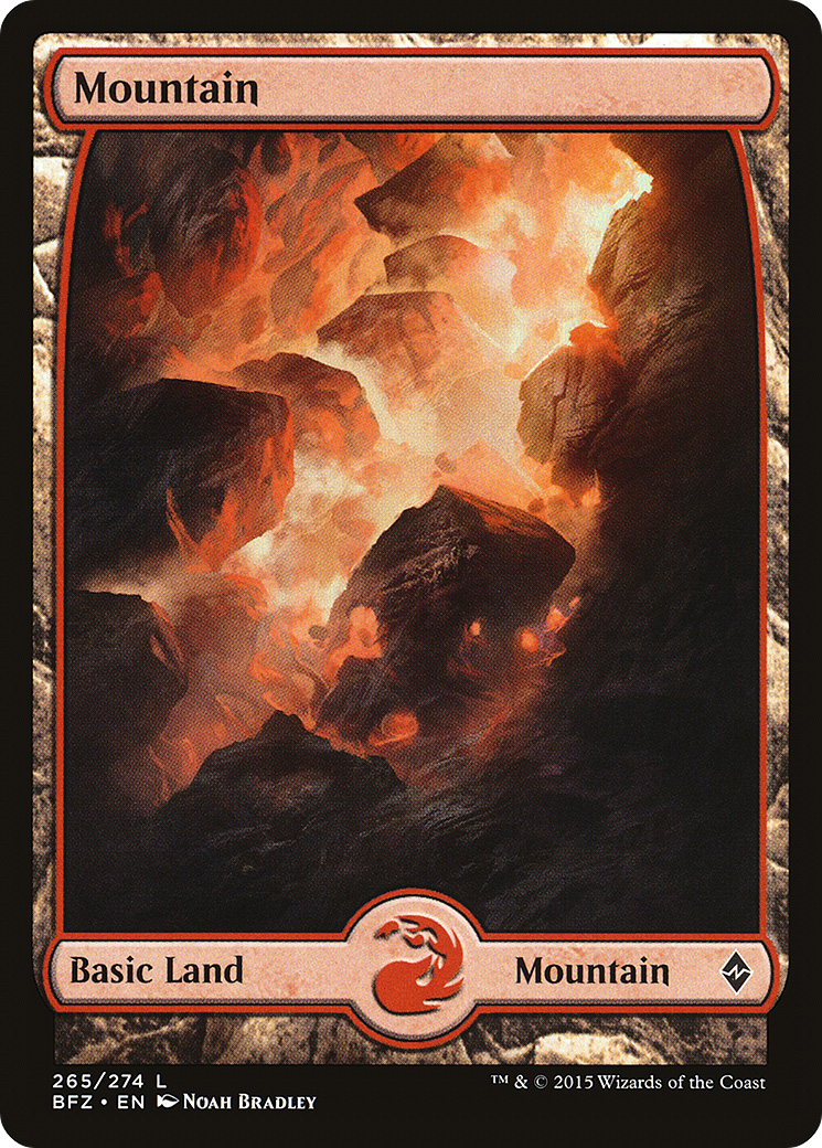 Mountain – Full Art (265) Foil - Battle for Zendikar