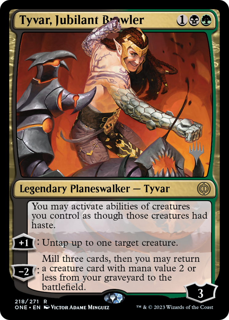 Tyvar, Jubilant Brawler (218) - Phyrexia: All Will Be One Promos