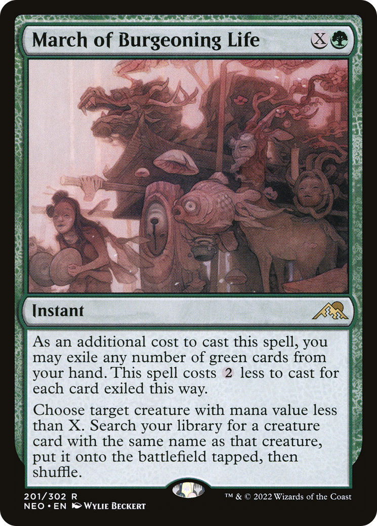 March of Burgeoning Life (201) Foil - Kamigawa: Neon Dynasty