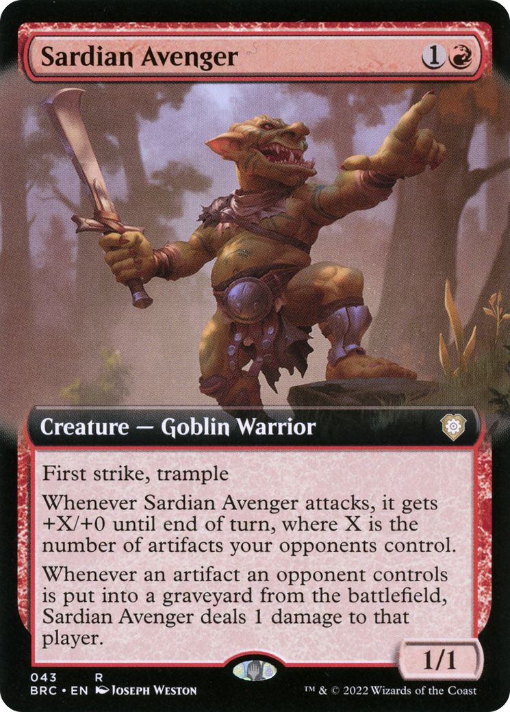 Sardian Avenger (Extended Art) (043) Foil - The Brothers' War Commander