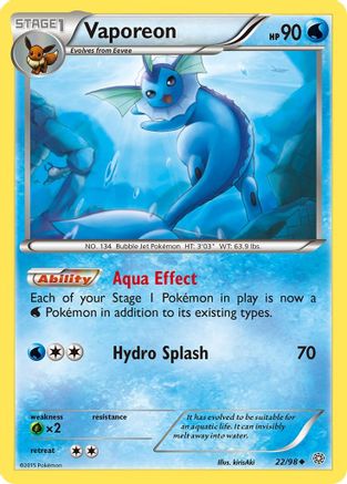 Vaporeon (22) Reverse Holofoil - XY Ancient Origins