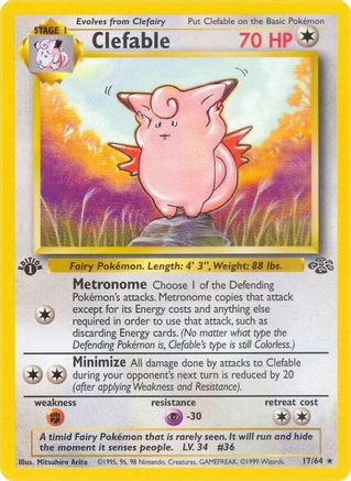 Clefable (17) (1st Edition) - Jungle