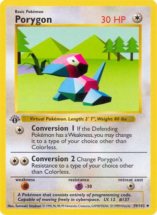 Porygon (39) (1st Edition) - Base Set (Shadowless)