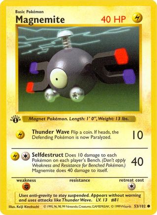 Magnemite (53) (1st Edition) - Base Set (Shadowless)