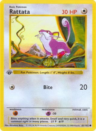 Rattata (61) (1st Edition) - Base Set (Shadowless)