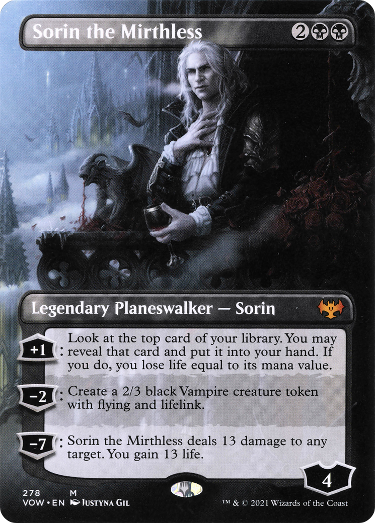 Sorin the Mirthless (Borderless) (278) Foil - Innistrad: Crimson Vow