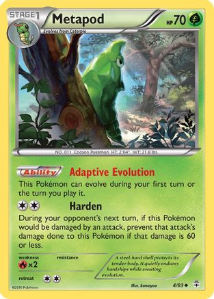 Metapod (4) Reverse Holofoil - Generations