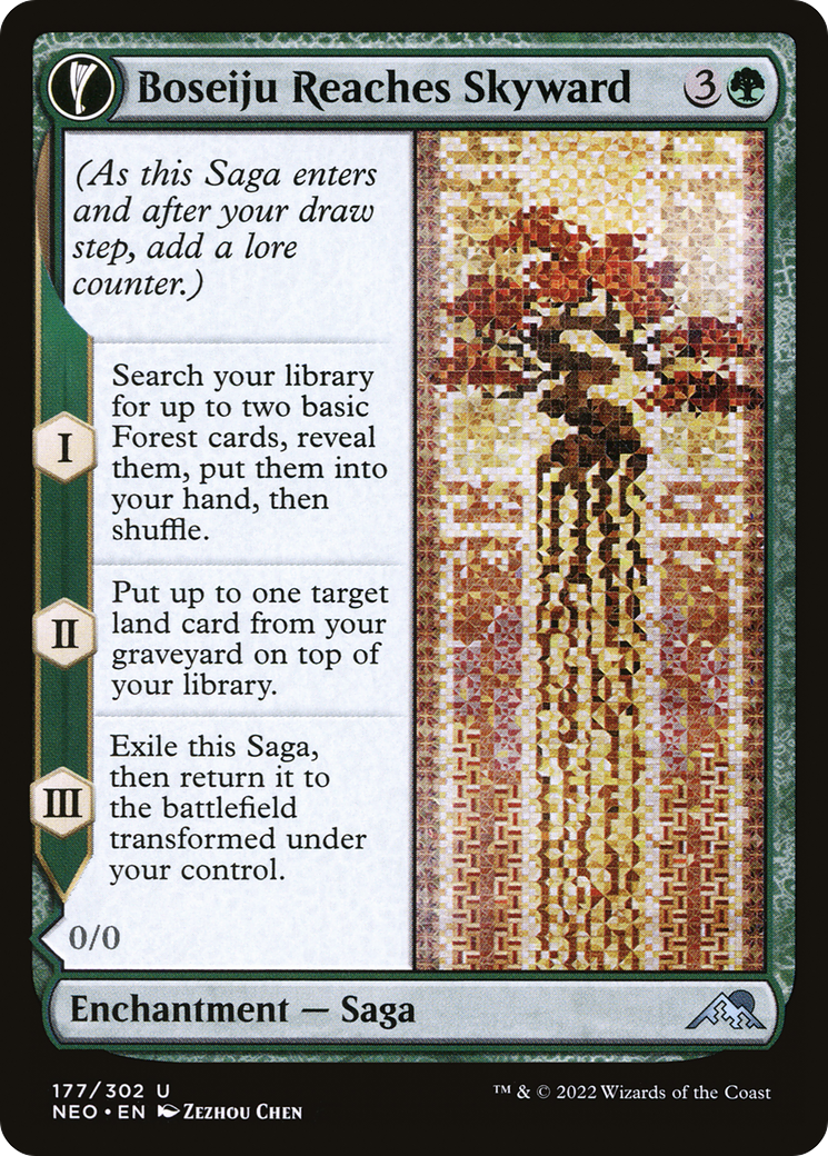Boseiju Reaches Skyward // Branch of Boseiju (177) Foil - Kamigawa: Neon Dynasty