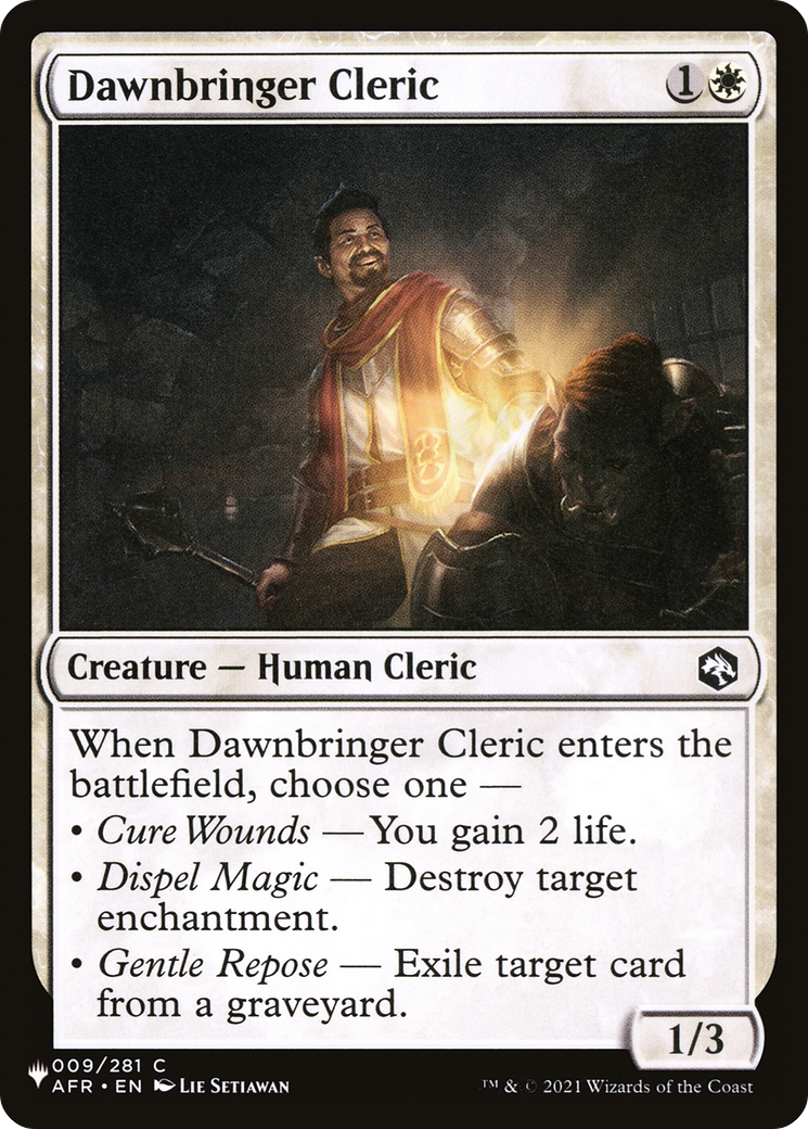 Dawnbringer Cleric (AFR-9) - The List