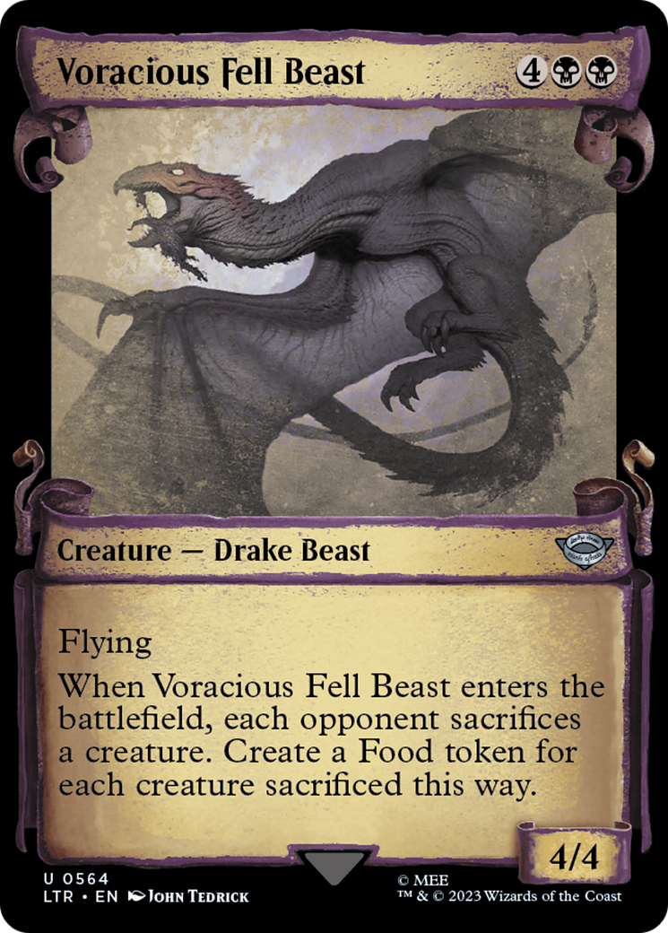 Voracious Fell Beast (Showcase Scrolls) (Showcase) (564) Foil - The Lord of the Rings: Tales of Middle-earth