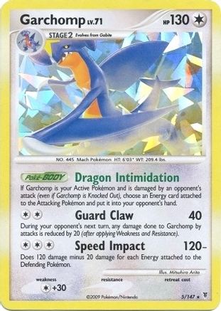 Garchomp - 5/147 (Cracked Ice Holo) (5) Holofoil - Deck Exclusives