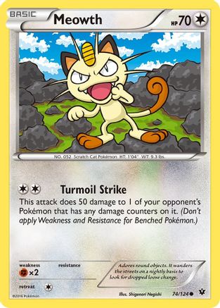 Meowth (74) Reverse Holofoil - XY Fates Collide
