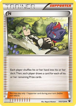 N (Supporter) (105) Reverse Holofoil - XY Fates Collide