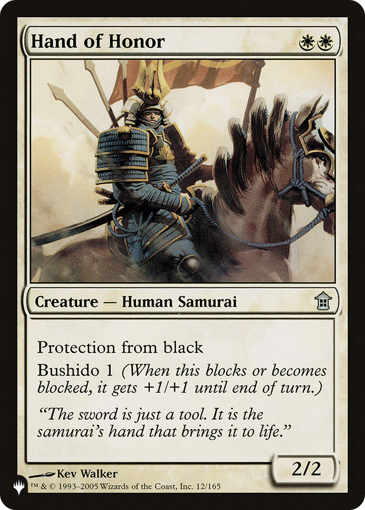 Hand of Honor (SOK-12) - The List
