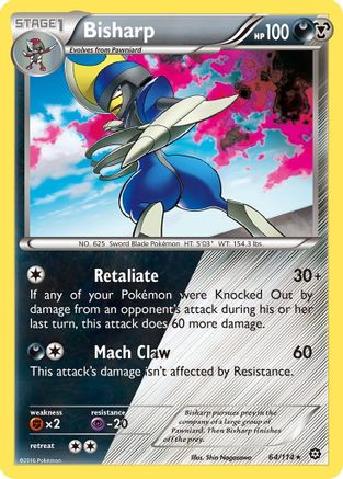 Bisharp (64) Reverse Holofoil - XY Steam Siege