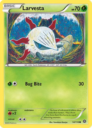 Larvesta (14) Reverse Holofoil - XY Steam Siege