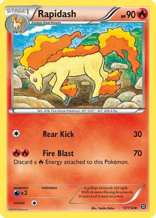 Rapidash (17) Reverse Holofoil - XY Steam Siege