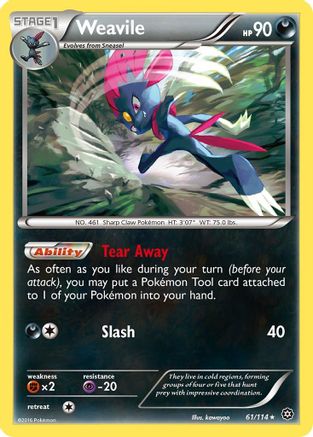 Weavile (61) Reverse Holofoil - XY Steam Siege