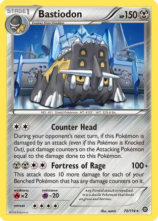 Bastiodon (70) Reverse Holofoil - XY Steam Siege