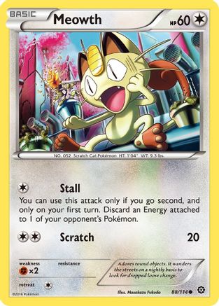 Meowth (88) Reverse Holofoil - XY Steam Siege