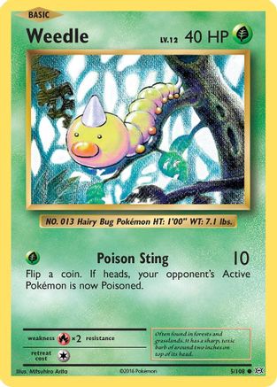 Weedle (5) Reverse Holofoil - XY Evolutions