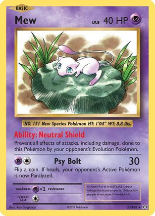 Mew (53) Reverse Holofoil - XY Evolutions
