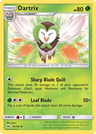 Dartrix (10) Reverse Holofoil - Sun & Moon