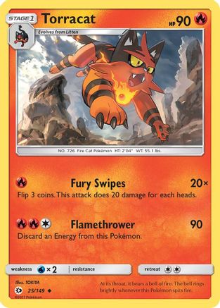 Torracat (25) Reverse Holofoil - Sun & Moon