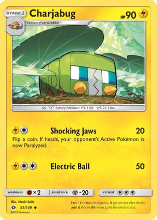 Charjabug (51) Reverse Holofoil - Sun & Moon