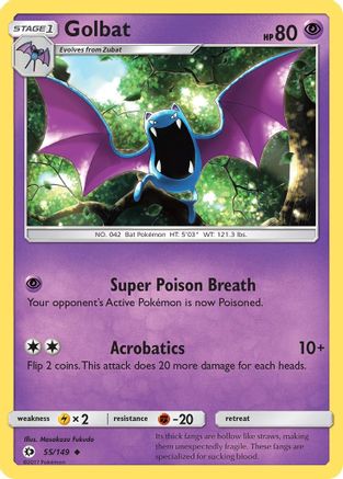 Golbat (55) Reverse Holofoil - Sun & Moon