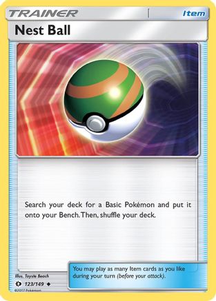 Nest Ball (123) Reverse Holofoil - Sun & Moon