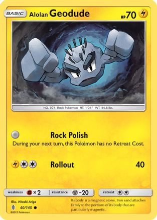 Alolan Geodude (40) Reverse Holofoil - Guardians Rising