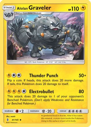 Alolan Graveler (41) Reverse Holofoil - Guardians Rising