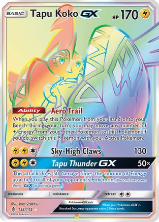 Tapu Koko GX (Secret) (153) Holofoil - SM Guardians Rising